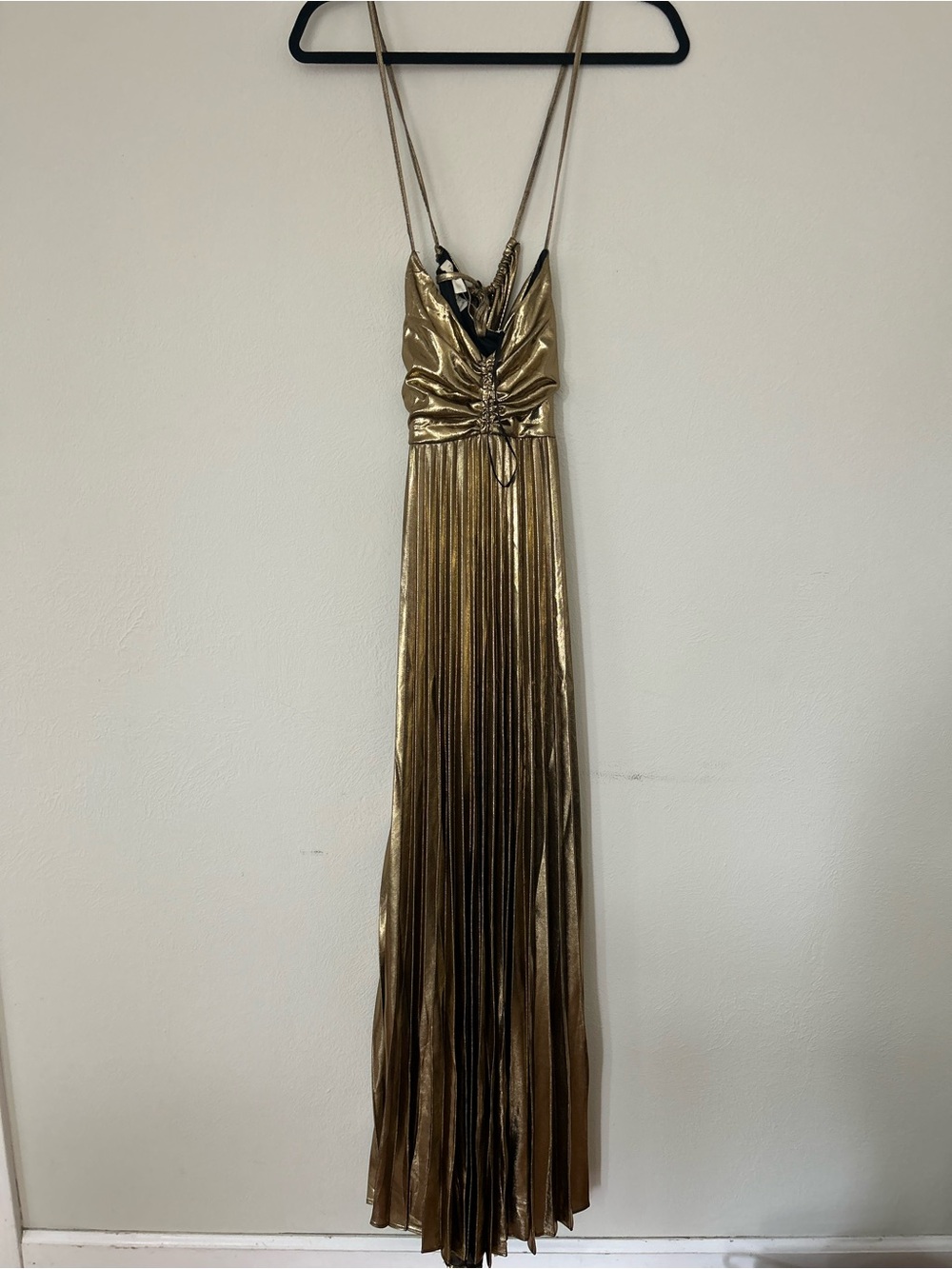 Stunning old special event head turner pleated maxi dress NWT